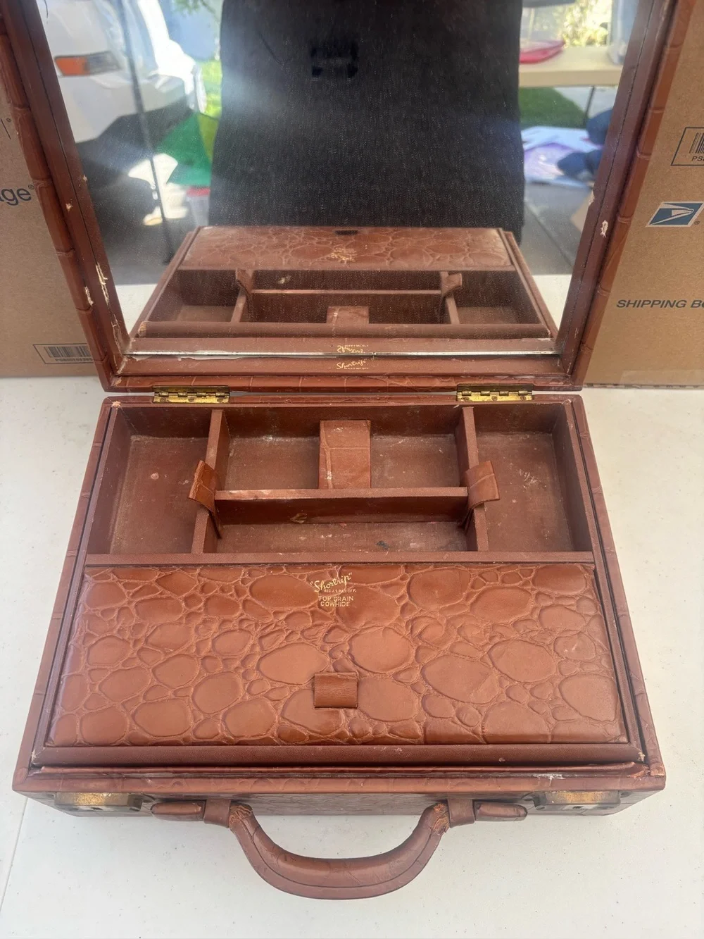 Vintage Shortrip Top Grain Cowhide Train Case